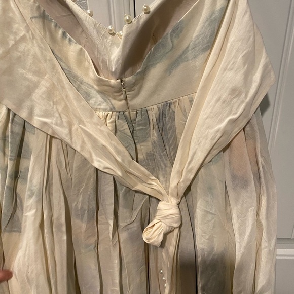 SHWETANGA IVORY COTTON STRAPLESS DRESS MILA - Picture 8 of 14